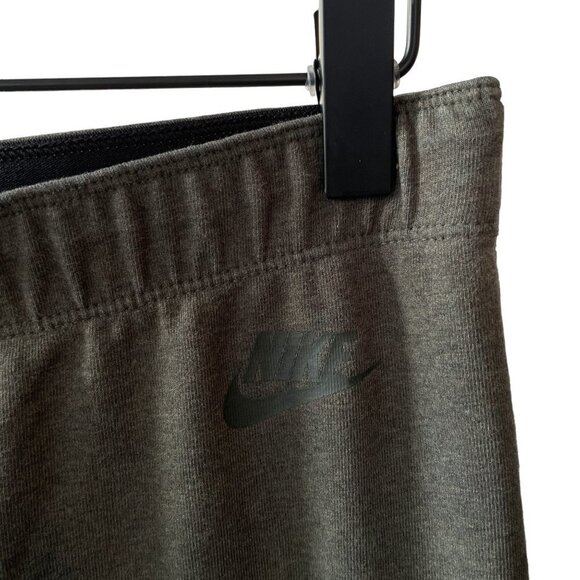 Nike Just Do It Leggings Logo Band Just Do It Pant Leg Text Olive Green Stretchy - Picture 4 of 12